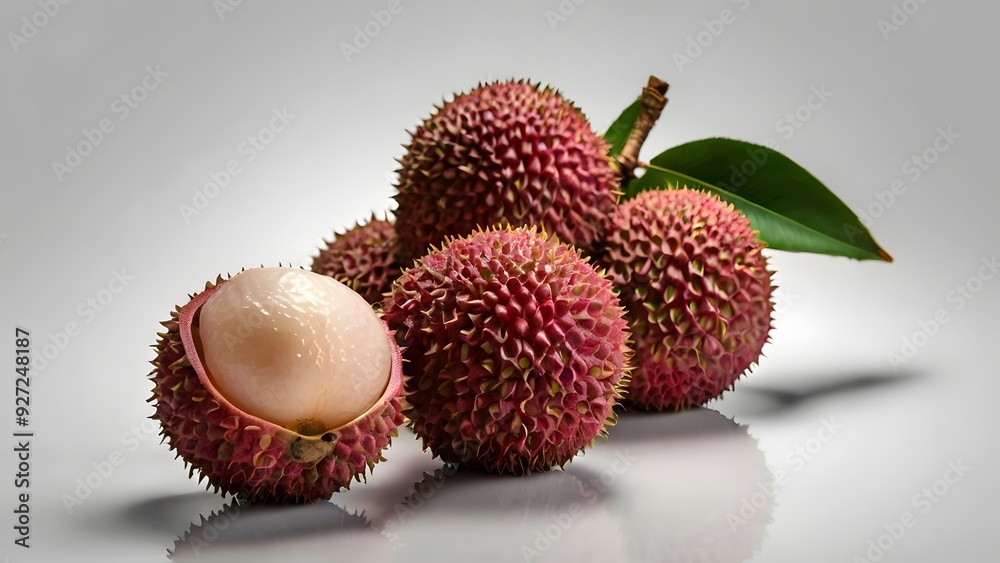 Lychee Fruit Still Life Minimalist Avatar on a White Background Lychee Fruit Still Life Minimalist Avatar on a White Background