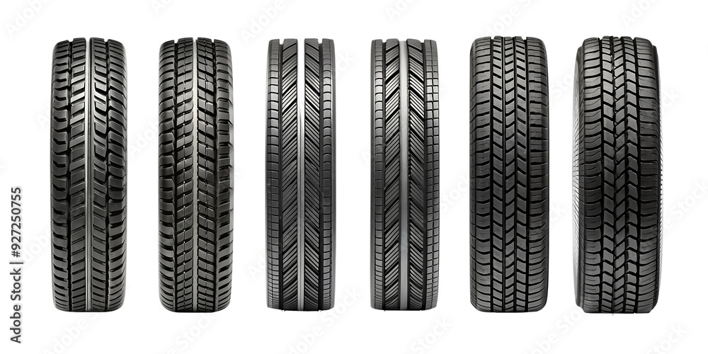 Set of black tire tracks isolated on white background.AI GENERATED Set of black tire tracks isolated on white background.AI GENERATED