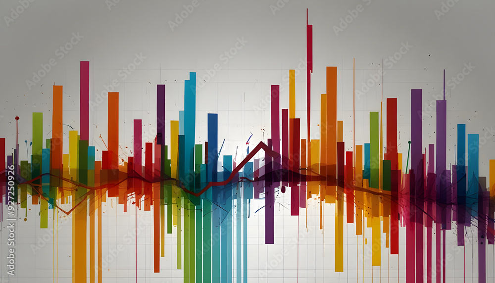 Colorful Abstract Business growth graph Background. Generative AI Colorful Abstract Business growth graph Background. Generative AI