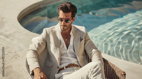 Male lifestyle website blends minimalism and Mediterranean allure for captivating contrast photo