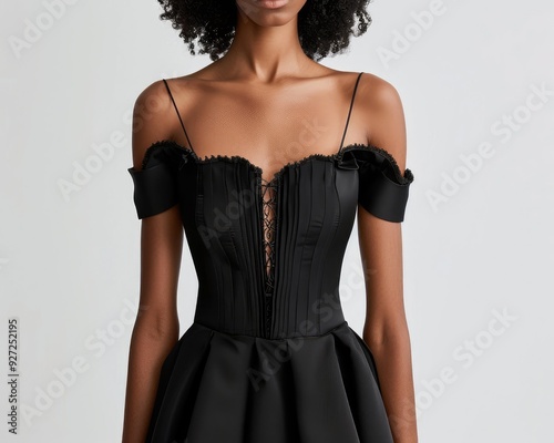 Upgrade your clinic attire with a stylish cocktail dress featuring a chic bustier photo