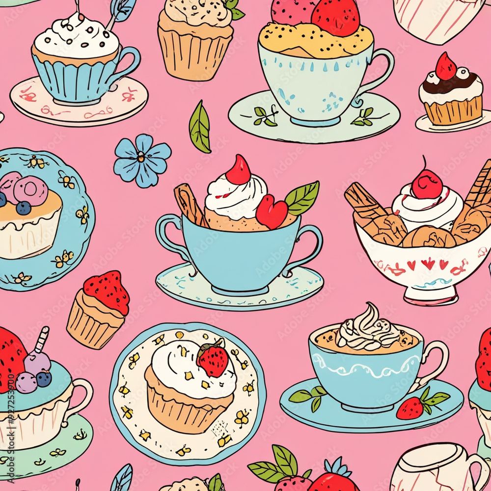 seamless pattern with cupcakes seamless pattern with cupcakes