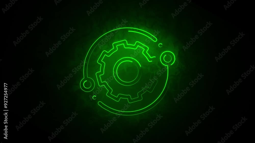 Hand Drawn Animated Configuration Icon in Green Screen