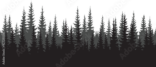 natural forest trees wood green black icon beautiful.