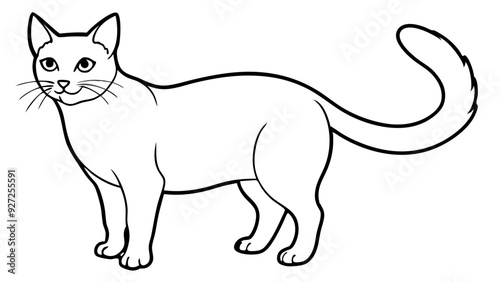 Stylish minimalist cat line art, clean and versatile, ideal for logos, branding, and decor
