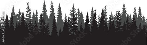natural forest trees wood green black icon beautiful.