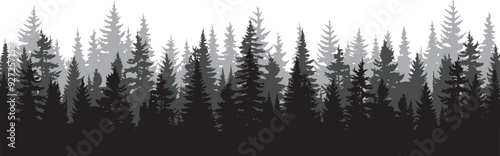 natural forest trees wood green black icon beautiful.