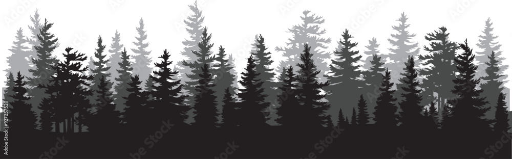 natural forest trees wood green black icon beautiful.