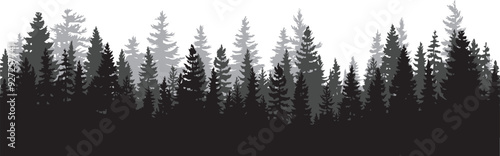 natural forest trees wood green black icon beautiful.
