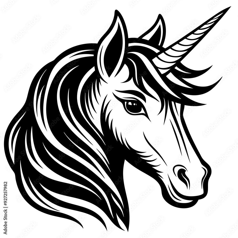 unicorn head head silhouette unicorn head head silhouette