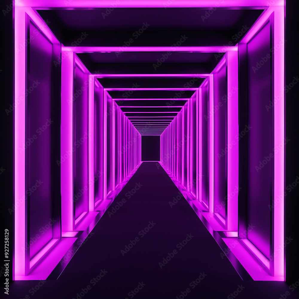 3d render, abstract minimal neon background, pink blue neon lines going up, glowing in ultraviolet spectrum Cyber space. Laser show Futuristic wallpaper