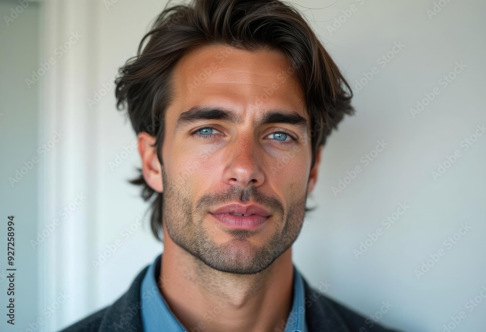 Handsome male model posing with neutral expression Handsome male model posing with neutral expression