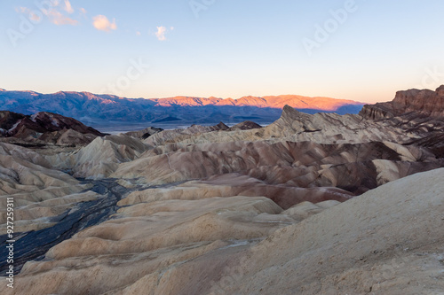 An early morning sunrise at Zabriskie Point, Death Valley, in late December.