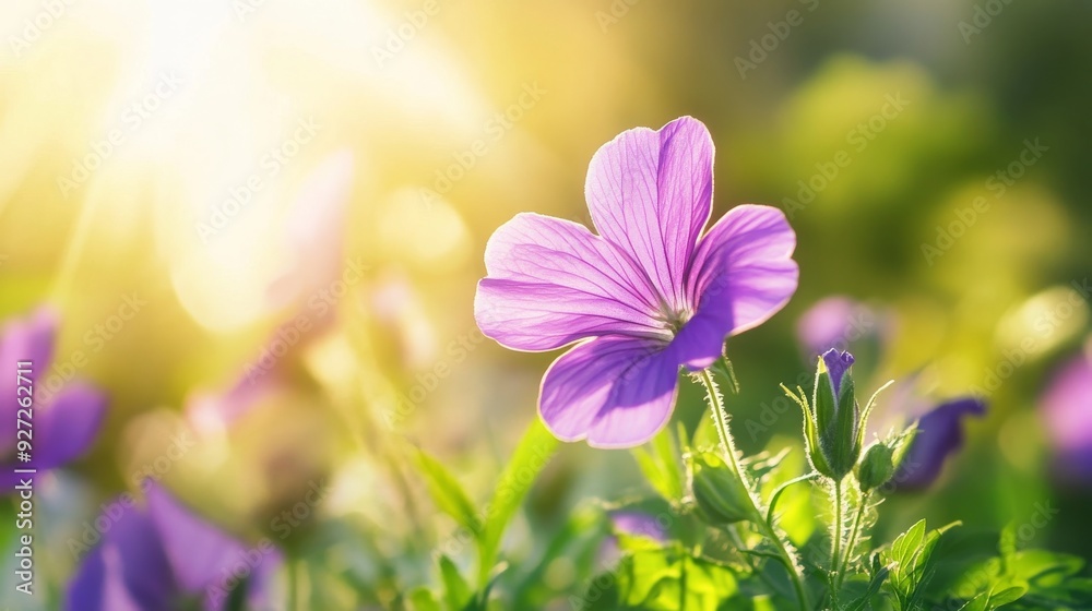 Lavender petals bask in the solar glow. Lavender petals bask in the solar glow.