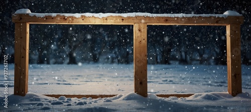 Square frame Christmas snow