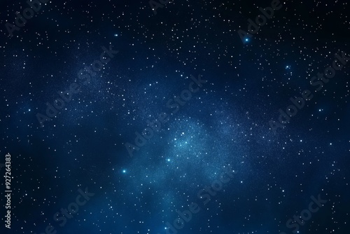 Starry Night Sky with Distant Nebulae and Twinkling Stars Against a Deep Blue Background, Digital Illustration with High Resolution, Depth of Field, and Cinematic Lighting