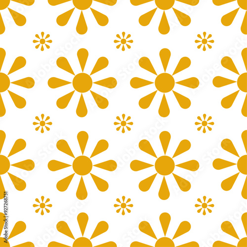 Yellow flowers seamless pattern