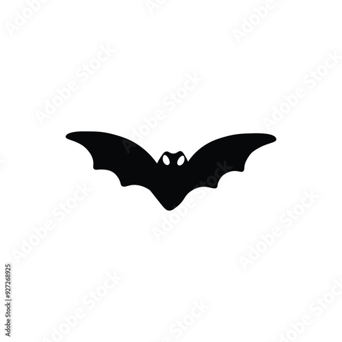 Minimalist Bat Silhouette Icon - Perfect for Wildlife and Halloween Themes photo