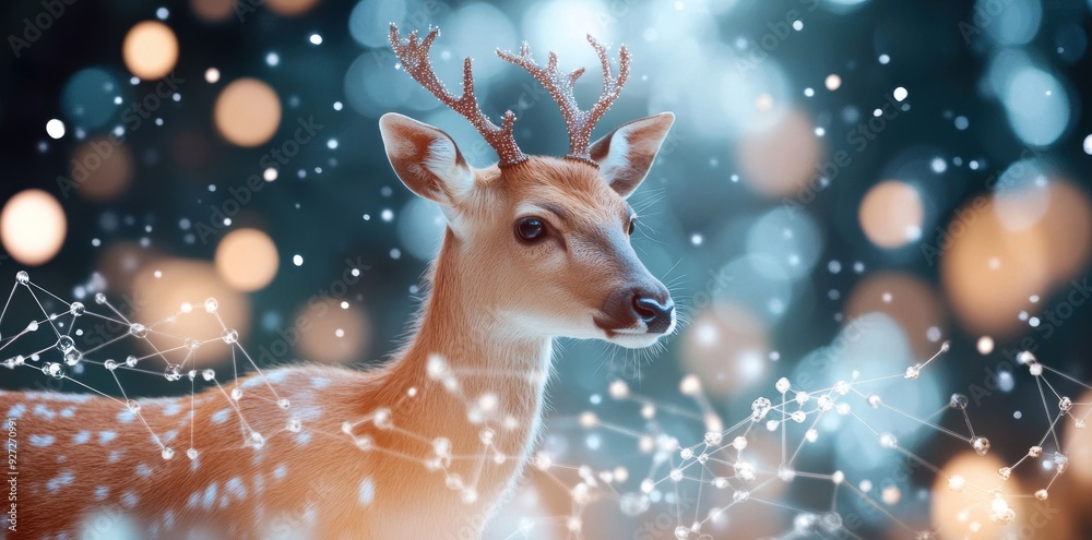 A digital overlay of animal DNA sequences on a wildlife photo, merging the natural beauty of the animal with the underlying genetic code. A digital overlay of animal DNA sequences on a wildlife photo, merging the natural beauty of the animal with the underlying genetic code.