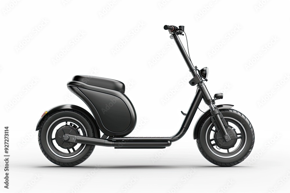 Black scooter on white background Black scooter on white background