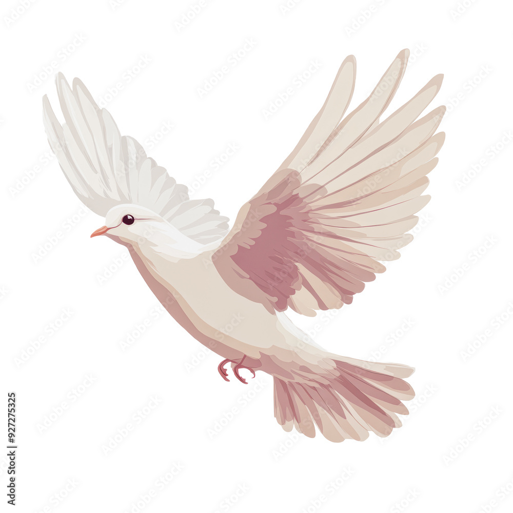 Fototapeta premium PNG White dove soaring gracefully above the ground