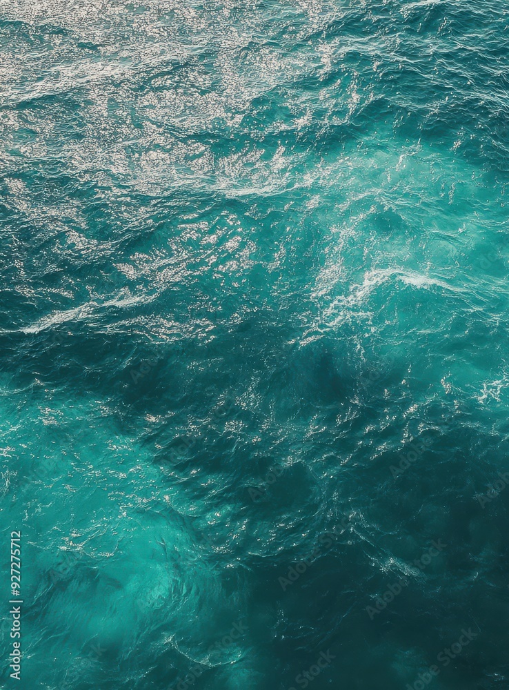 calm ocean with gentle waves, viewed from above with the camera looking down at its surface calm ocean with gentle waves, viewed from above with the camera looking down at its surface