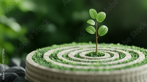 Circular growth pattern, venture capital flow, 3d design illustration photo