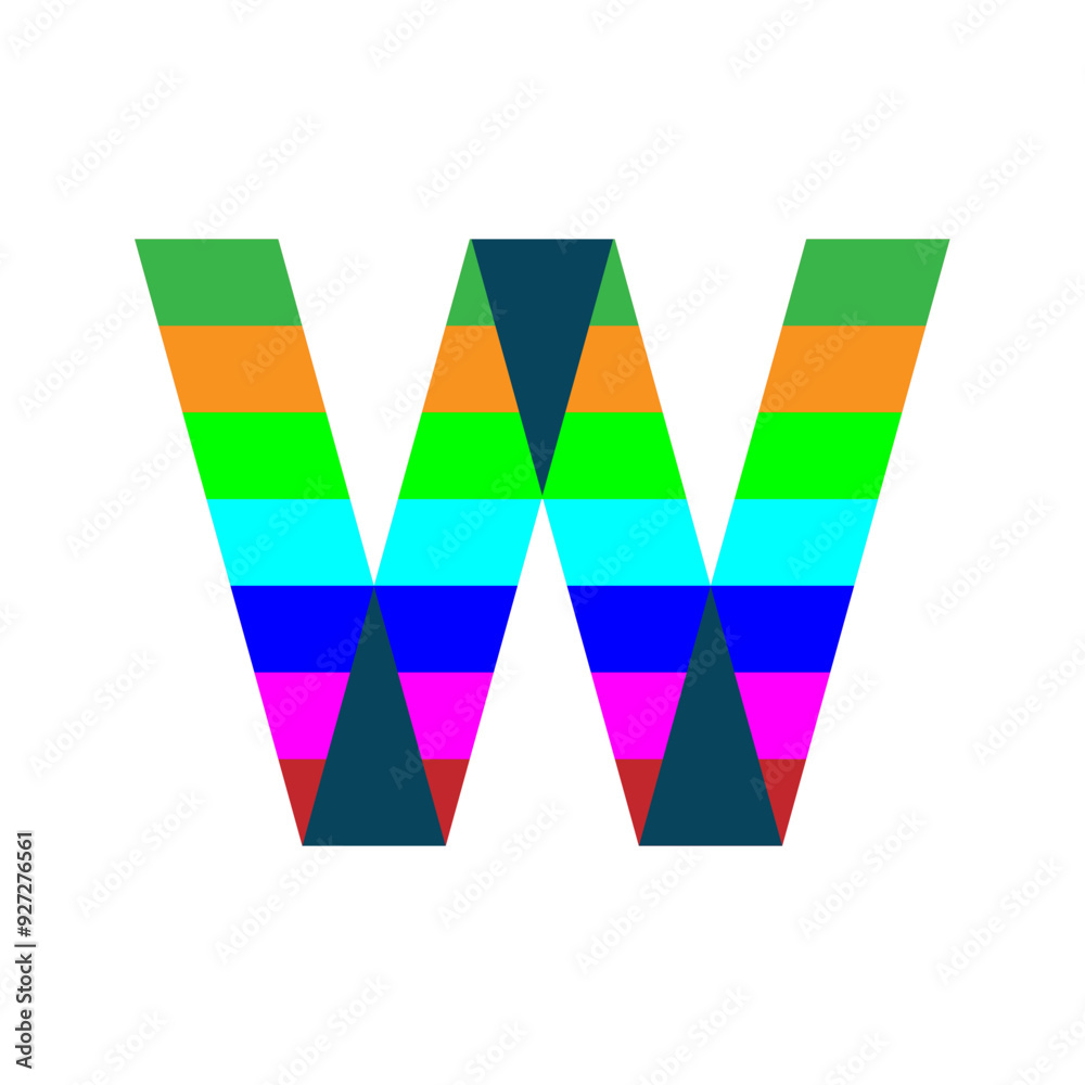 Web lline modern color full W logo design Web lline modern color full W logo design