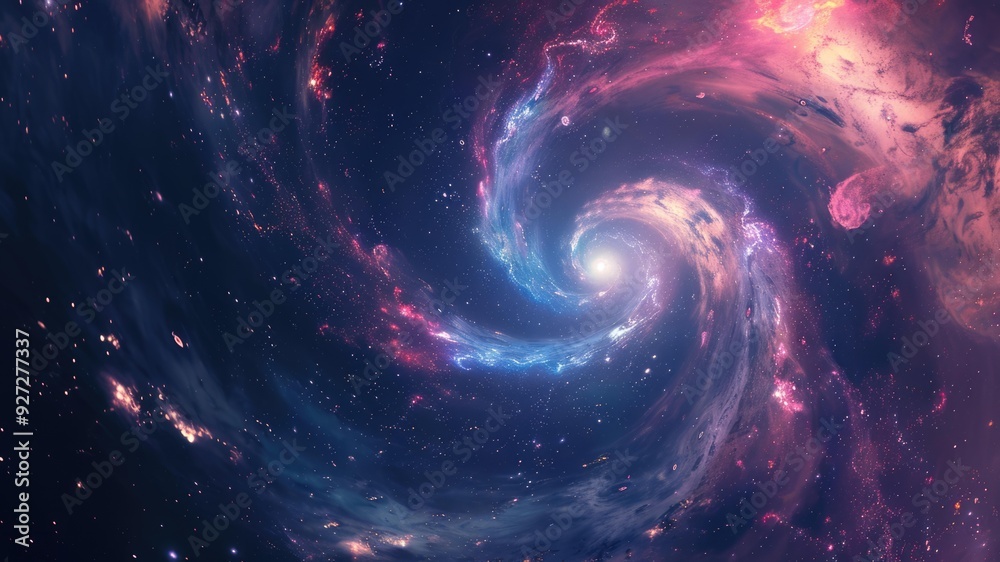 A swirling galaxy in deep space, filled with vibrant colors and cosmic energy. A swirling galaxy in deep space, filled with vibrant colors and cosmic energy.