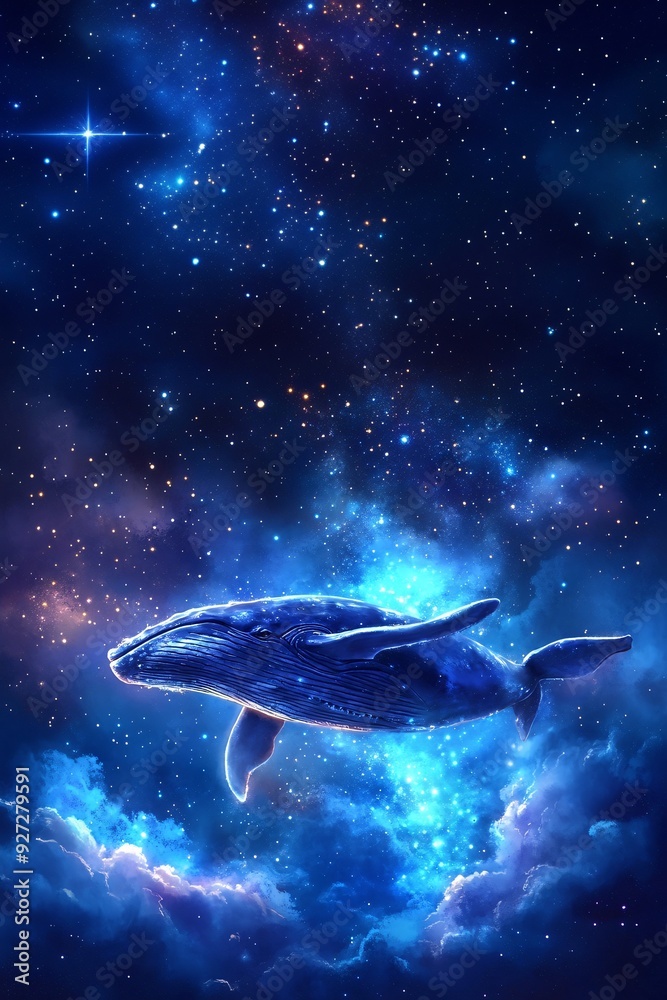 Whale swim in space at night
Whale swim in space at night