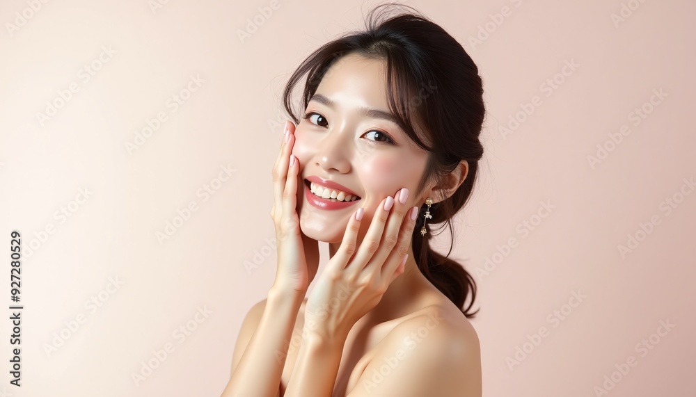 Portrait of a Japanese Woman in a Pose, Isolated on a Clean Background, Ideal for Beauty Product Promotion Portrait of a Japanese Woman in a Pose, Isolated on a Clean Background, Ideal for Beauty Product Promotion