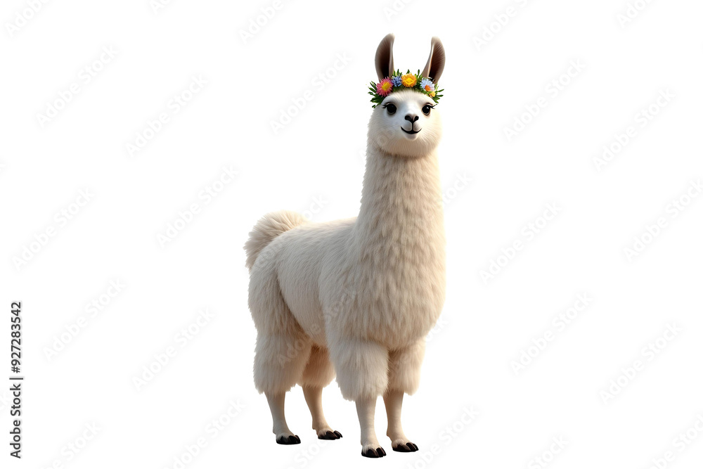 Fototapeta premium llama - Lama glama South American camelid Animal PNG