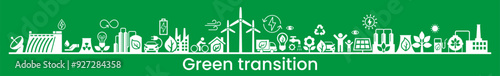 Energy industry. Alternative clean energy. Transition to environmentally friendly world concept.  Ecology infographic. Green power production. Transition to renewable alternative energy.