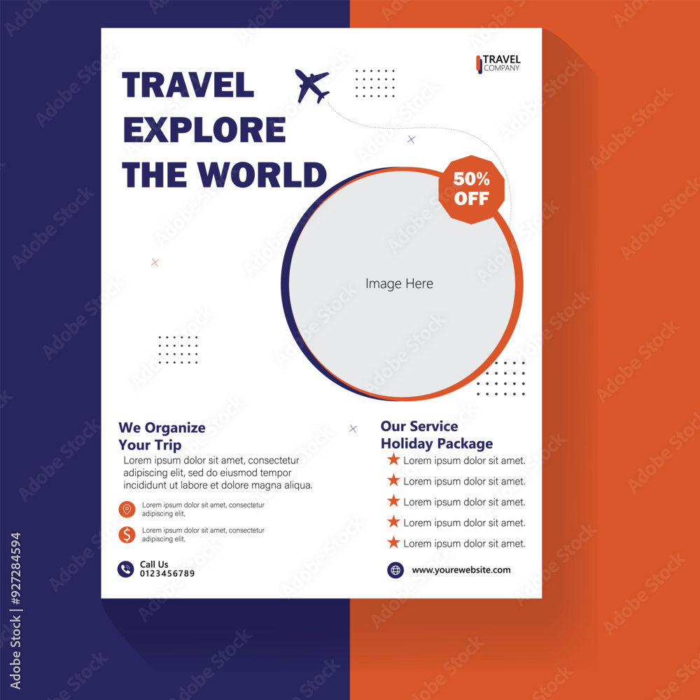 Vector travel flyer and travel agency poster template design . Vector travel flyer and travel agency poster template design .
