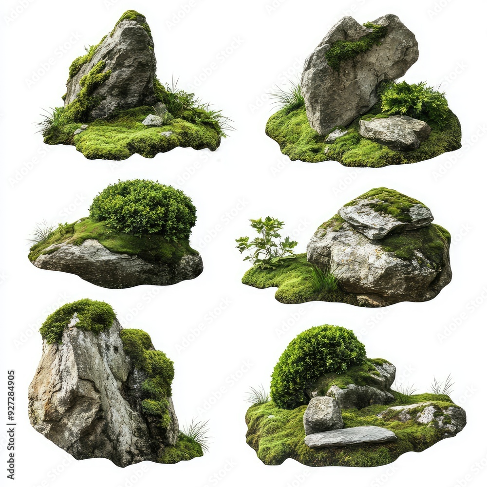 set of stones isolated on white set of stones isolated on white
