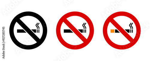 No smoking Signs isolated. do not smoke vector illustration