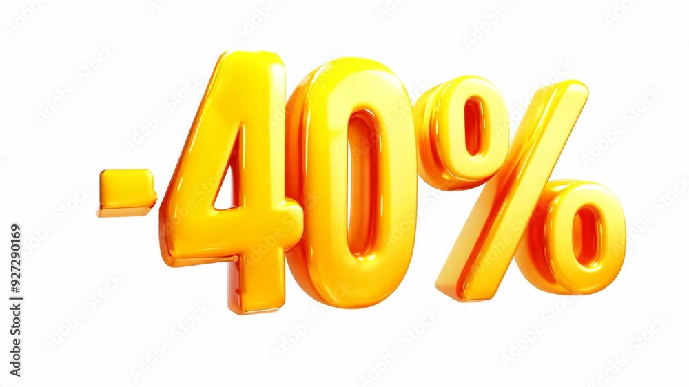 The numbers -40 are made of yellow plastic on a white background. for the concept of a sale. A percentage discount on the cartoon bubble element for special purposes. AI video generation The numbers -40 are made of yellow plastic on a white background. for the concept of a sale. A percentage discount on the cartoon bubble element for special purposes. AI video generation