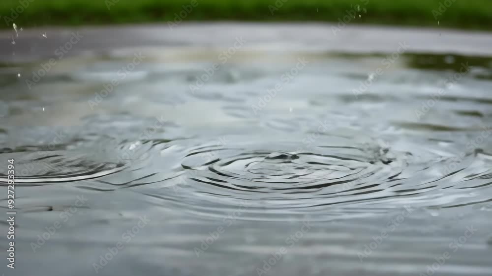 Puddle Splash: Super Slow Motion Close Up of Raindrops in a Storm Puddle Splash: Super Slow Motion Close Up of Raindrops in a Storm