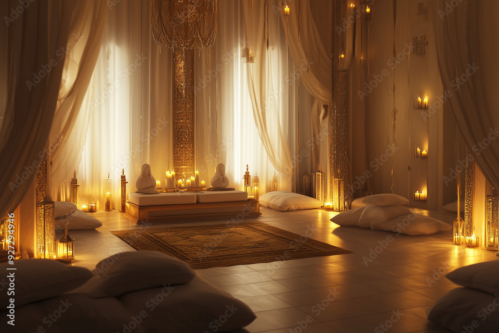Fototapeta premium Candlelit prayer room