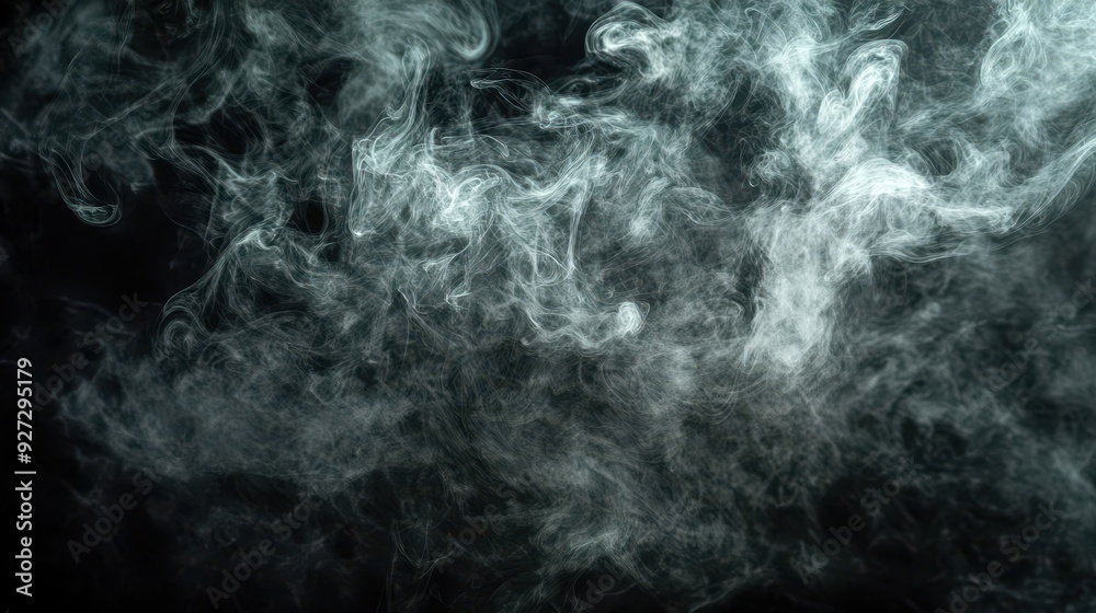 A swirling pattern of smoke against a dark background, creating an ethereal atmosphere.
