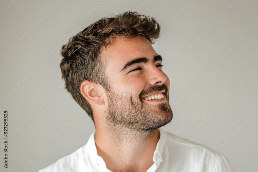 A close up of a man's face with her eyes closed A close up of a man's face with her eyes closed