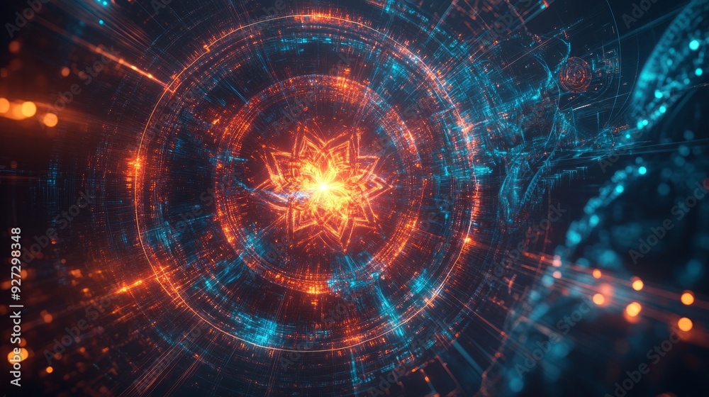 Obraz premium AI Symbiosis: Where Fractals Meet Human Intelligence