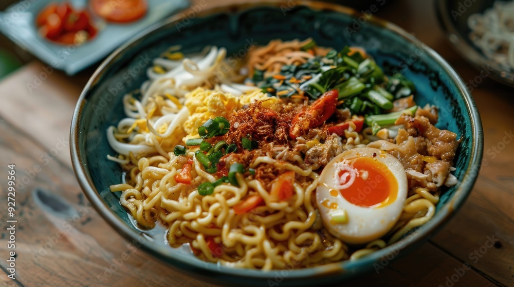 noodle and egg dish AI generated