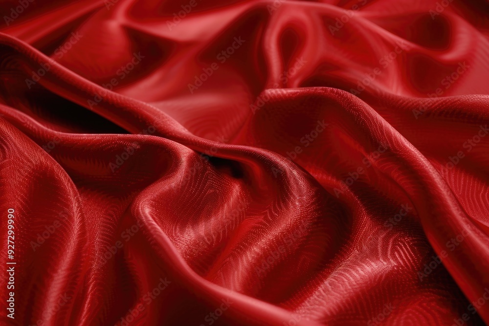 Obraz premium Elegant Valentine Red Satin Background with Romantic Silk and Smooth Colours
