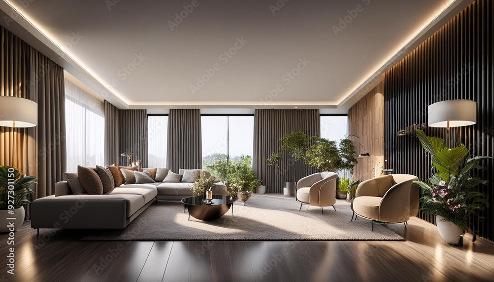 Fototapeta premium 62 A high-end living space with a modern aesthetic, showcasing elegant decor - Copy.