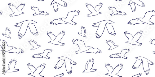 Cartoon rawen. Cute pattern with bird. photo