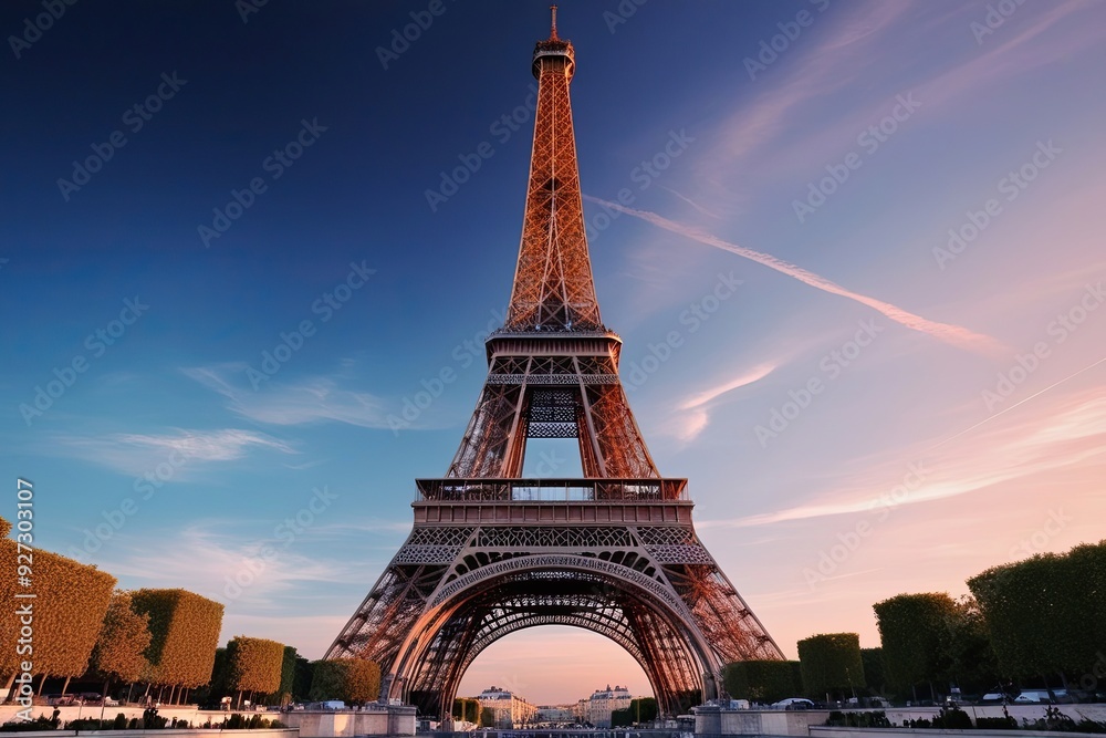 Naklejka premium Stunning Digital Art of the Eiffel Tower in Paris France
