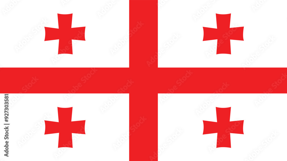 Illustration of Georgia national flag Illustration of Georgia national flag