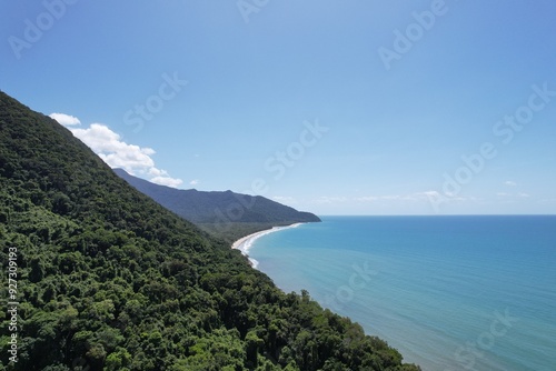 Aerial photo of Thornton Beach Daintree Queensland Australia