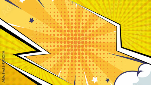 yellow comic background with Comic Explosion and comment box. red background for book, business sign, and symbol and posters for sale, deals, discount and offer funky background. yellow background 